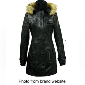 MISS TOP GUN® LONG LEATHER JACKET